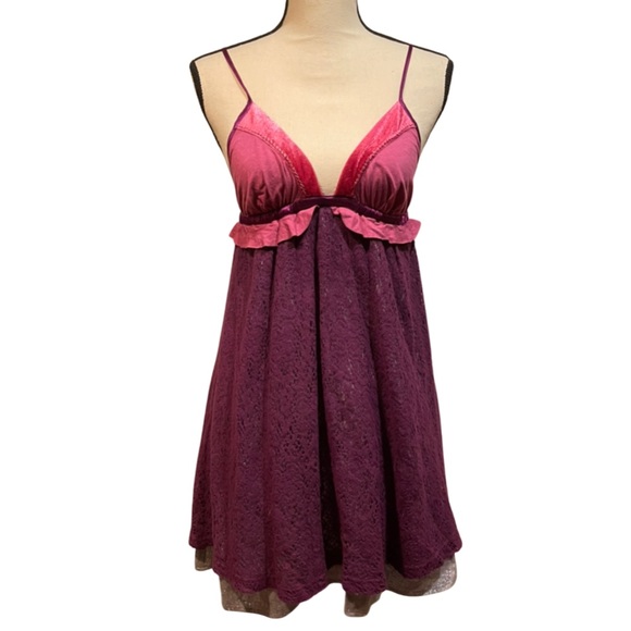 Free People Vintage Boho Lace Overlay Slip Dress - Picture 1 of 10